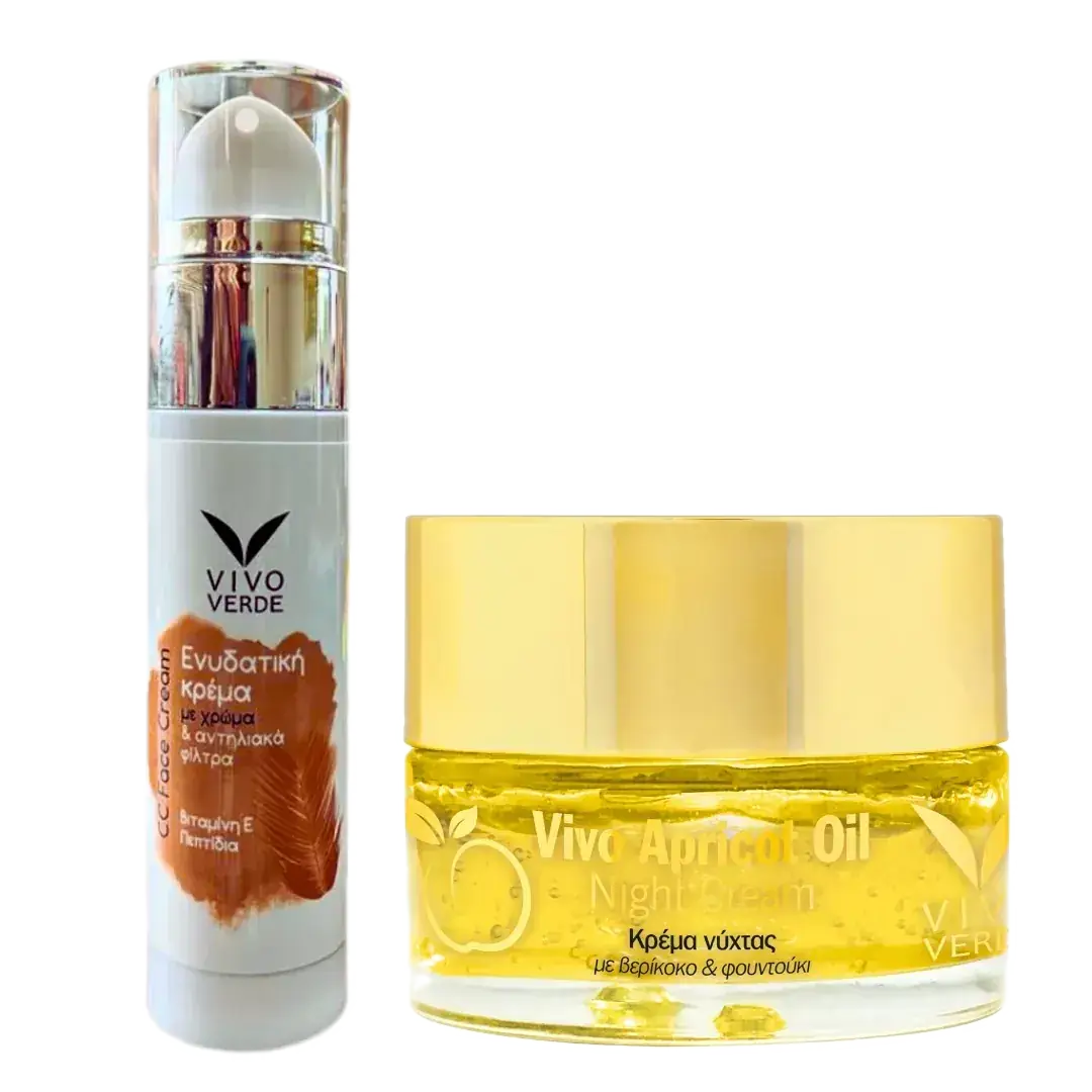 Vivo CC Face Cream Ενυδατική Κρέμα με Χρώμα & Αντηλιακά Φίλτρα 50ml & Vivo Apricot Oil Νύχτας με έλαιο Βερίκοκου 50ml