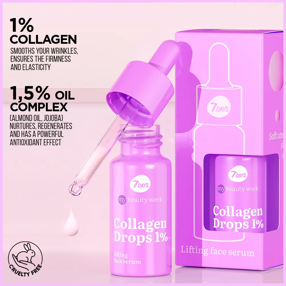 7DAYS Collagen Drops Lifting Face Serum με Κολλαγόνο 20ml - Image 3