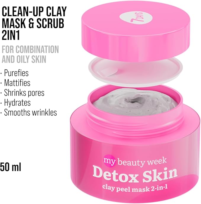 7DAYS Detox Skin Clay Peel Mask 2 in1 50ml - Image 4