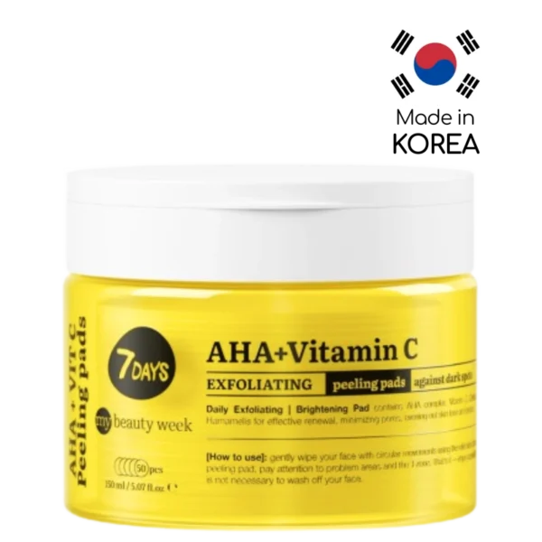 7DAYS Exfoliating, Brightening Peeling Pads AHA + Vitamin C 150ml