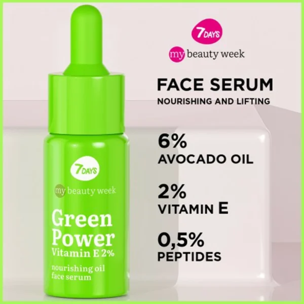 7DAYS Green Vitamin E Nourish Oil Face Serum 20ml - Image 4