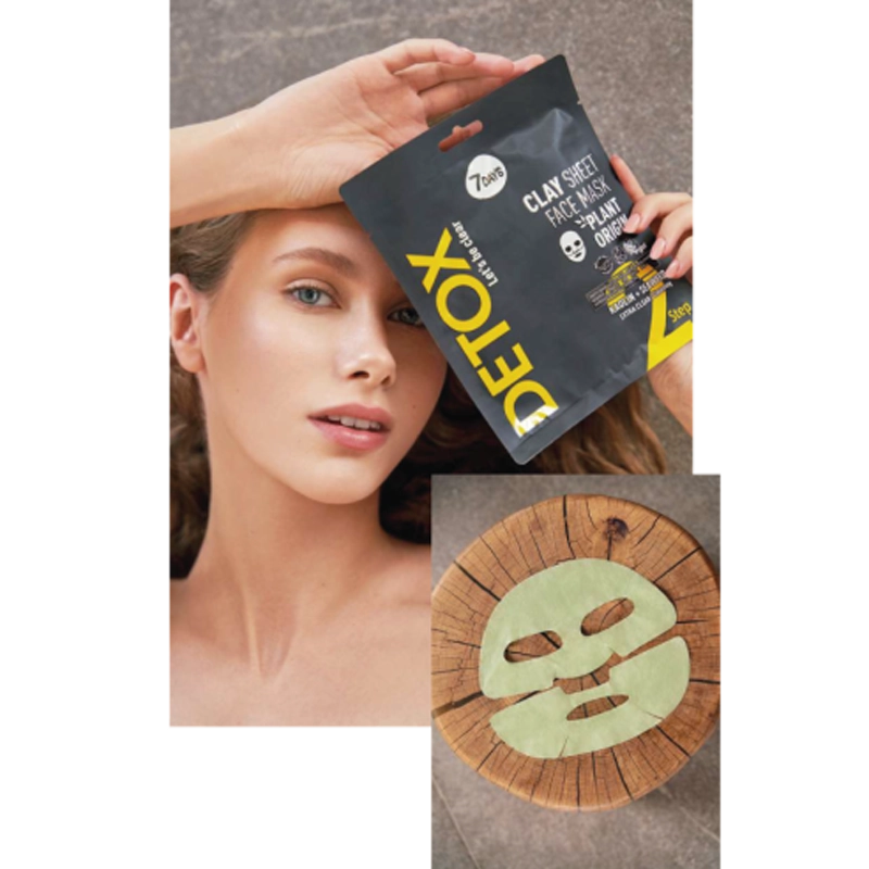 7DAYS Clay Sheet Face Mask Kaolin & Seaweed 25gr - Image 2
