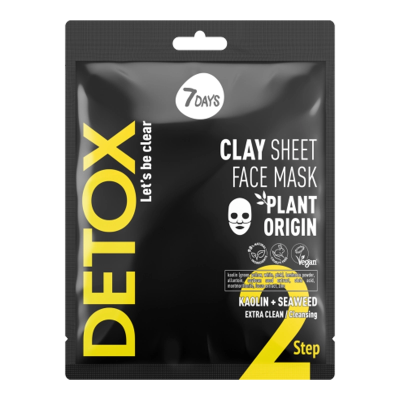 7DAYS Clay Sheet Face Mask Kaolin & Seaweed 25gr