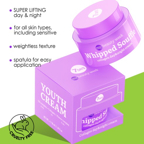 7DAYS Whipped Soufflé Day & Night Collagen Lifting Cream 50ml - Image 2