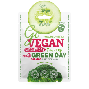 7DAYS GoVegan Sheet Mask Green Day για Αντιοξείδωση 25g