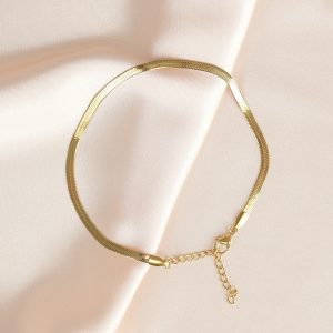 Αssim Αλυσίδα Ποδιού Χρυσή Πλακέ Νο.11