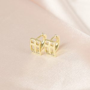 Assim Σκουλαρίκια Χρυσό Παραλληλόγραμμο Νο.100