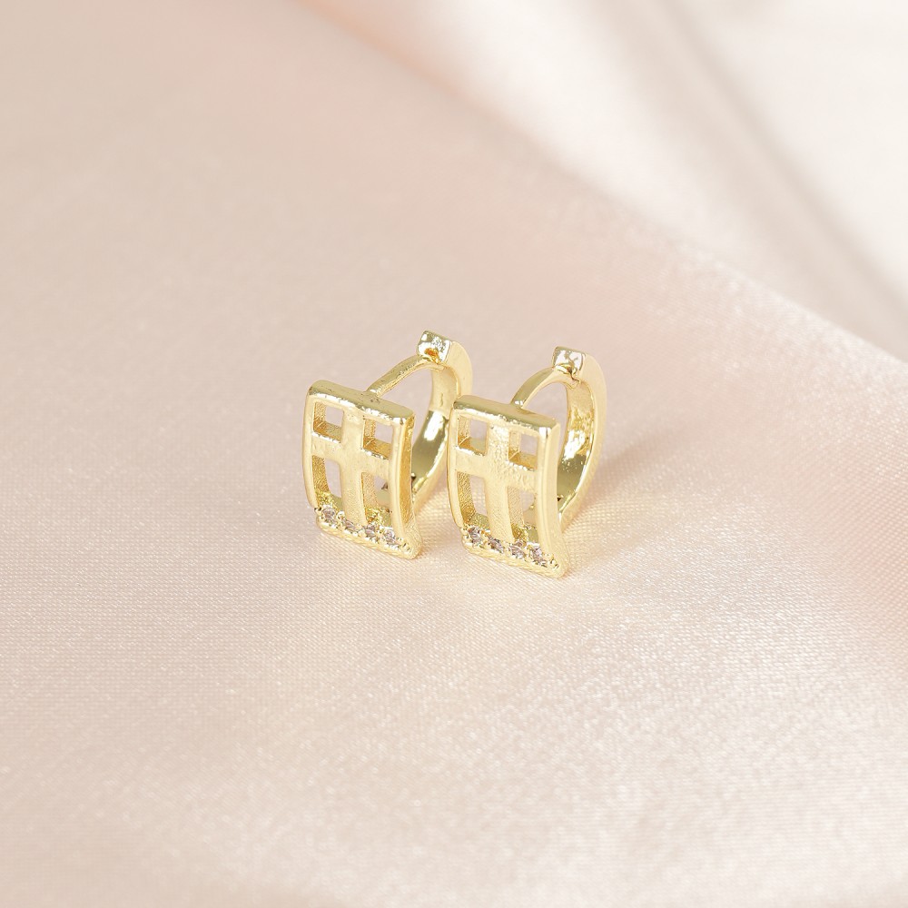 Assim Σκουλαρίκια Χρυσό Παραλληλόγραμμο Νο.100