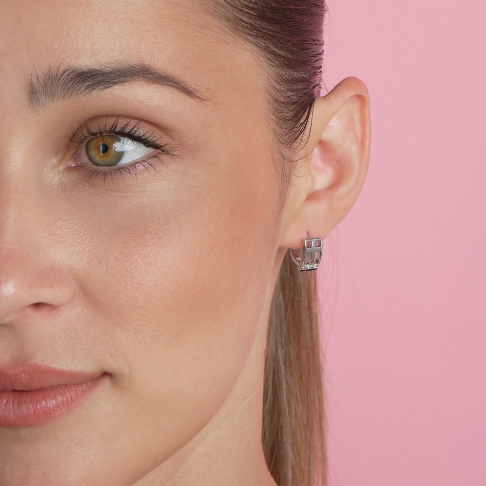 Assim Σκουλαρίκια Ασημί Παραλληλόγραμμο Νο.101 - Image 3