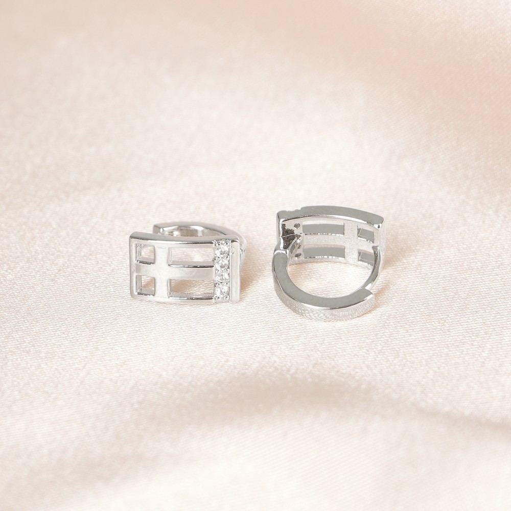 Assim Σκουλαρίκια Ασημί Παραλληλόγραμμο Νο.101