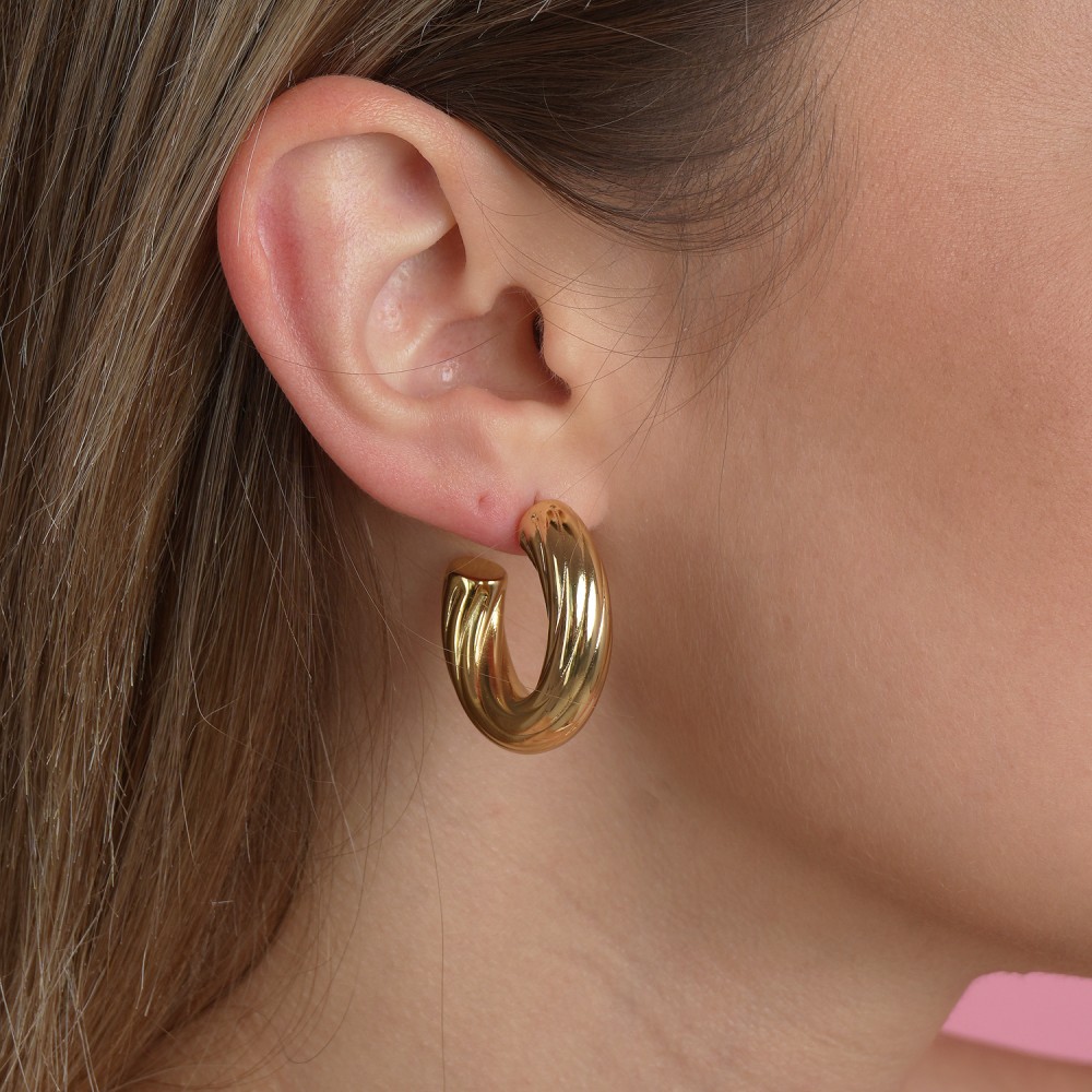 Assim Σκουλαρίκια Χρυσοί Κρίκοι Νο.102 - Image 2