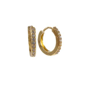 Assim Σκουλαρίκια Χρυσός Μικρός Κρίκος με Στρας Νο.21