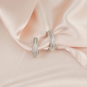 Assim Σκουλαρίκια Ασημί Κρίκος με Στρας Νο.67