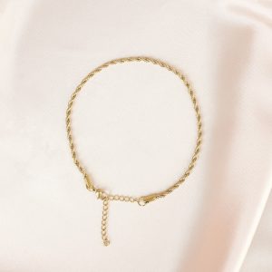 Αssim Αλυσίδα Ποδιού Χρυσή Στριφτή Νο.9