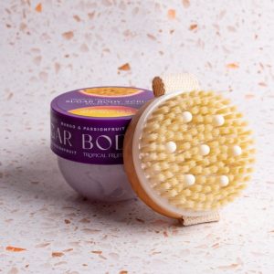 Sugar Scrub & Brush Set Mango & Passion Fruit 150gr